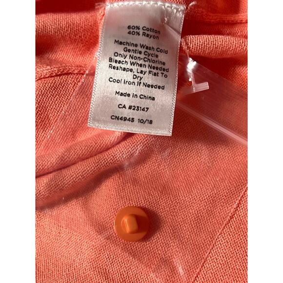 NWT Tablbots Cardigan S Salmon Button Up Long Sleeve - Picture 5 of 5